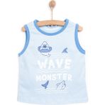 HelloBaby Baby Shark Erkek Atlet Tshirt Erkek Bebek - Açık Mavi - 2 Yaş