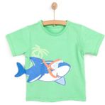 Hellobaby Baby Shark Erkek Tshirt Erkek Bebek - Yeşil - 1 Yaş