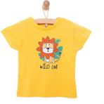 HelloBaby Basic Aslan Baskılı Tshirt Erkek Bebek - Sarı - 1 Yaş