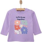 Hellobaby Basic Çiçek Desenli Interlok Uzun Kol Tshirt Kız Bebek - 2 Yaş - Lila