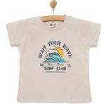 Hellobaby Basic Dalga Baskılı Tshirt Erkek Bebek - Gri - 6 Ay