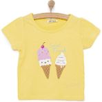 Hellobaby Basic Dondurma Baskılı Tshirt Kız Bebek - Sarı - 6 Ay