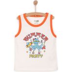 Hellobaby Basic Erkek Ahtapot Baskılı Atlet Tshirt Erkek Bebek - Ekru - 1,5 Yaş