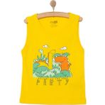 Hellobaby Basic Erkek Dinozor Partisi Baskılı Atlet Tshirt Erkek Bebek - Sarı - 9 Ay