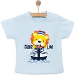HelloBaby Basic Erkek Gemici Aslan Baskılı T-Shirt Erkek Bebek - Açık Mavi - 6 Ay