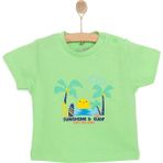 HelloBaby Basic Erkek Güneş ve Palmiye Baskılı T-Shirt Erkek Bebek - Yeşil - 9 Ay