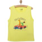 Hellobaby Basic Erkek Hayvan ve Araba Baskılı Atlet Tshirt Erkek Bebek - Açık Yeşil - 2 Yaş