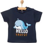Hellobaby Basic Erkek Hello Balina Baskılı T-Shirt Erkek Bebek - Antrasit - 6 Ay