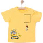 HelloBaby Basic Erkek Iş Makinesi Baskılı T-Shirt Erkek Bebek - Turuncu - 1,5 Yaş