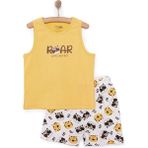 HelloBaby Basic Erkek Kaplan Baskılı Atlet-Şort Erkek Bebek - 1 Yaş - Koyu Sarı