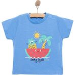 HelloBaby Basic Erkek Karpuz Baskılı T-Shirt Erkek Bebek - Açık Mavi - 9 Ay