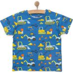 Hellobaby Basic Erkek Kepçe Desenli T-Shirt Erkek Bebek - Mavi - 1 Yaş
