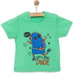 HelloBaby Basic Erkek Müzik Baskılı T-Shirt Erkek Bebek - Yeşil - 4 Yaş