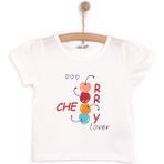 HelloBaby Basic Kiraz Baskılı Tshirt Kız Bebek - 1,5 Yaş - Ekru