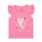 HelloBaby Basic Kız Baskılı Atlet T-shirt Bebek - Pembe