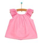HelloBaby Basic Kız Bebek Pembe Fırfır Askılı Bluz