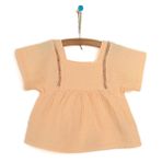 HelloBaby Basic Kız Bebek Somon Kare Yaka Bluz