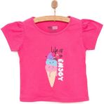 HelloBaby Basic Kız Eğlenceli Dondurma Baskılı T-Shirt Kız Bebek - Pembe - 1 Yaş