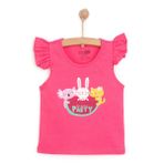 HelloBaby Basic Kız Hayvan Baskılı Atlet T-shirt Bebek - Pembe
