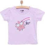 HelloBaby Basic Kız Kayan Yıldız Baskılı T-Shirt Kız Bebek - Lila - 1 Yaş
