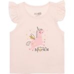 Hellobaby Basic Kız Melek Unicorn Baskılı Atlet T-Shirt Kız Bebek - Pembe - 3 Yaş