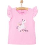 Hellobaby Basic Kız Melek Unicorn Baskılı Atlet T-Shirt Kız Bebek - Pembe - 9 Ay