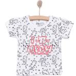 HelloBaby Basic Kız Meow Desenli T-Shirt Kız Bebek - Beyaz - 2 Yaş