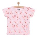 HelloBaby Basic Kız Meyve Yiyen Kedi Desenli T-Shirt Kız Bebek