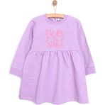 HelloBaby Basic Kız Örme Önü Fırfırlı Elbise Kız Bebek - 1 Yaş - Lila