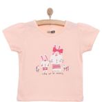 HelloBaby Basic Kız Tavşan Baskılı T-Shirt Kız Bebek - Somon - 3 Yaş