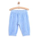 HelloBaby Basic Paça Lastikli Erkek Bebek Mavi Kadife Eşofman Alt