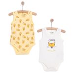 HelloBaby Erkek Bebek 2li Atlet Body Bisiklet Yaka Turuncu -