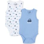 Hellobaby Erkek Bebek 2li Body Hayvan Baskılı Çıtçıtlı Bisiklet Yaka Atlet - Mavi - 9 - 12 Ay