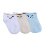 HelloBaby Erkek Bebek 3lü Bilek Çorap Hayvan Baskılı - Mavi