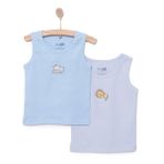 HelloBaby Erkek Bebek Açık Mavi 2'li Atlet