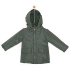HelloBaby Erkek Bebek Basic Kapüşonlu Mont Fermuarlı Hakim Yaka Uzun Kol Yeşil -