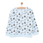 HelloBaby Erkek Bebek Basic Sweatshirt Penguen Desenli Çıtçıtlı Bisiklet Yaka Uzun Kol Karışık Renkli -