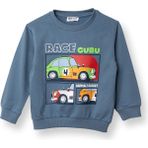 Hellobaby Erkek Bebek Basic Sweatshirt Şardonlu Bisiklet Yaka Uzun Kol - Koyu Mavi - 1 Yaş