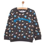 HelloBaby Erkek Bebek Basic Sweatshirt Uzay Desenli Bisiklet Yaka Uzun Kol Karışık Renkli -