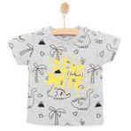 HelloBaby Erkek Bebek Basic Tişört Dinozor Desenli Bisiklet Yaka Kısa Kol Karışık Renkli -