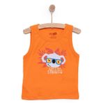 HelloBaby Erkek Bebek Basic Tişört Koala Desenli Bisiklet Yaka Atlet Kol Turuncu -