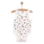 HelloBaby Erkek Bebek Body Zarf Yaka Atlet Kol Ekru -