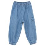 HelloBaby Erkek Bebek Denim Pantolon Bağcıklı Lastikli - Koyu Mavi