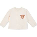 Hellobaby Erkek Bebek Kapitone Hırka Hayvan Baskılı Çıtçıtlı Bisiklet Yaka Long Sleeve - Ekru - 1 - 3 Ay