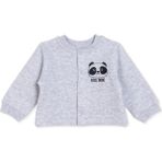 Hellobaby Erkek Bebek Kapitone Hırka Hayvan Baskılı Çıtçıtlı Bisiklet Yaka Long Sleeve - Gri Melanj - 12 - 18 Ay