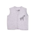 HelloBaby Erkek Bebek Kapitone Yelek Çıtçıtlı V Yaka Sleeveless - Gri Melanj