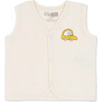 Hellobaby Erkek Bebek Kapitone Yelek Hayvan Baskılı Çıtçıtlı V Yaka Sleeveless - 6 - 9 Ay - Ekru