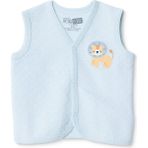Hellobaby Erkek Bebek Kapitone Yelek Hayvan Baskılı V Yaka Atlet - 1 - 3 Ay - Açık Mavi