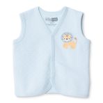 HelloBaby Erkek Bebek Kapitone Yelek Hayvan Baskılı V Yaka Atlet - Açık Mavi