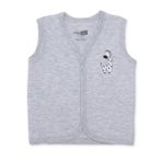 HelloBaby Erkek Bebek Kapitone Yelek Hayvan Baskılı V Yaka Sleeveless - Gri Melanj